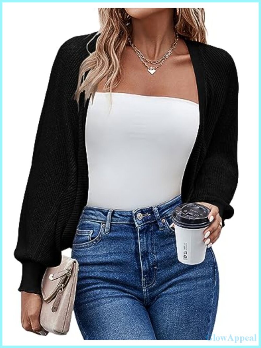 Womens Knit Cardigan Shrug Batwing Sleeve Cropped Bolero Open Front Viscose